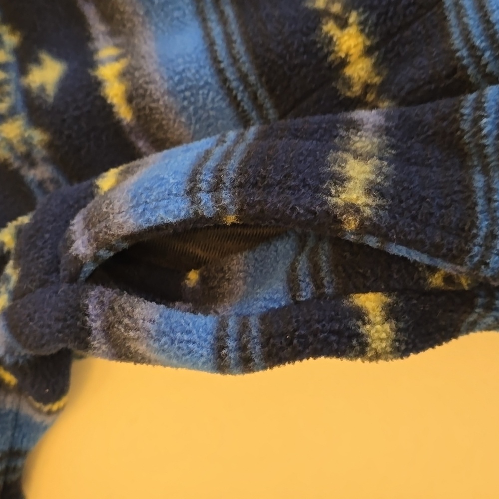 Lands' End Men's Pull over 1/4 Zip Polartech Sweater Print Blue Green Size Large - Picture 12 of 16